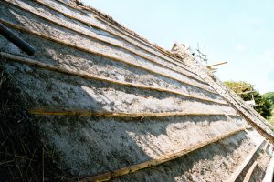 The concrete roof is exposed